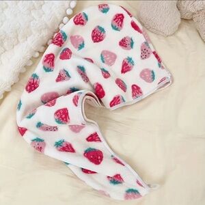 Hair Drying Towel Strawberry Print Quick Very Absorbent